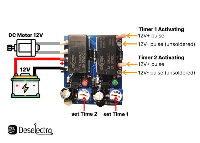 Chicken coop reverse polarity garage door gate opener controller module 12V 2A